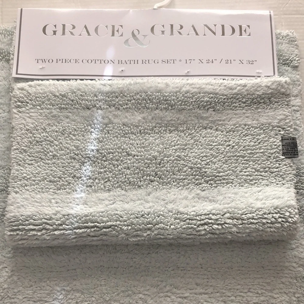 2 PIECE COTTON BATH RUG SET / GRACE & GRANDE